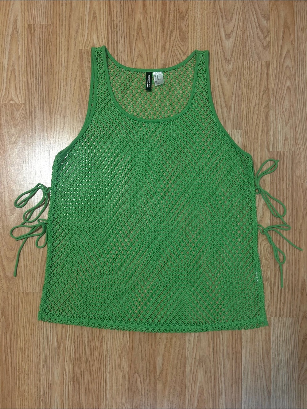 H&M Green Crochet Tank with Side Ties